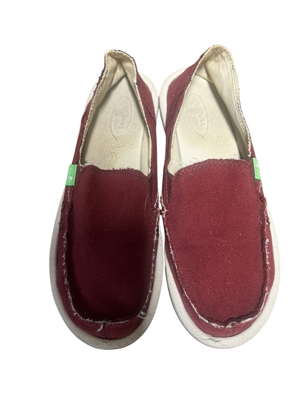 Sanuk Burgundy Slip On Shoes